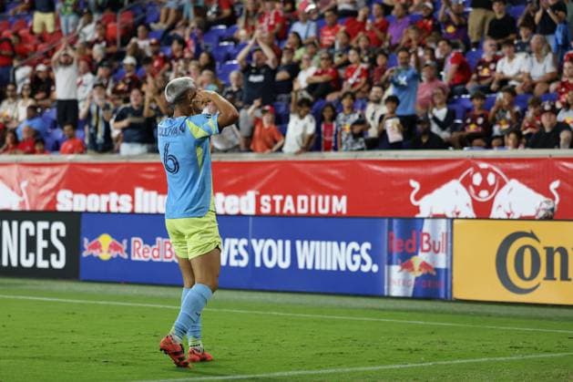 August 29, 2026, Harrison, New Jersey, USA: Philadelphia Union midfielder CAVAN SULLIVAN (6) reacted after scoring during the second half of the match against Red Bull New York at Sports Illustrated Stadium in Harrison, New Jersey, USA. Soccer 2026: Red Bull New York 1 : 3 Philadelphia Union  - ZUMAc295 20260829_zsp_c295_011 Copyright: xJosexContrerasx