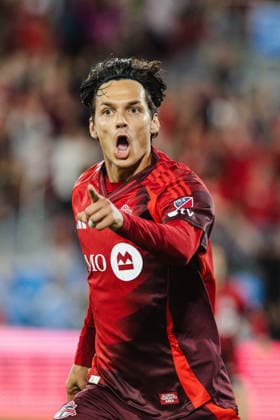 Daniel Salloi of Toronto FC celebrates the team s first goal during the MLS, Fussball Herren, USA Regular Season match between Toronto FC and New York City FC on August 29, 2026 in BMO Field, Toronto, Ontario, Canada Copyright: xCurtisxWongx xSPPx Sportspressphoto_SPR219339