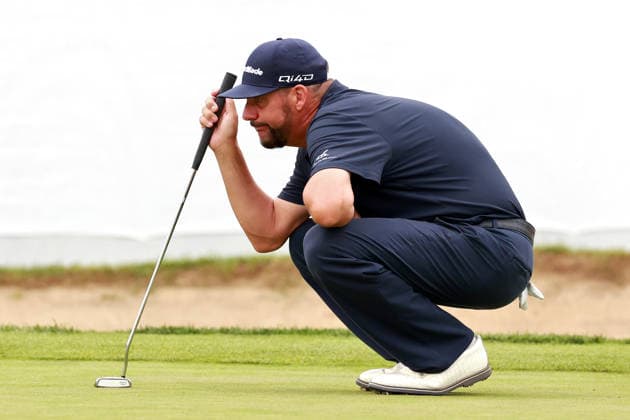 The Ally Challenge GRAND BLANC,MICHIGAN-AUGUST 29: Michael Block of California lines up his putt on the 18th green during the second round of The Ally Challenge presented by McLaren at Warwick Hills Golf & Country Club, Grand Blanc, MI, USA Saturday, August 29, 2026. Grand Blanc Michigan United States  Copyright: xAmyxLemusx originalFilename:lemus-theallyc260829_npjSc.jpg