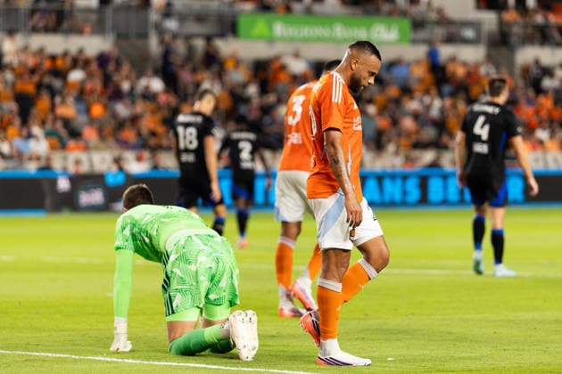August 29, 2026, Houston, Texas, USA: Houston Dynamo FC midfielder GUILHERME SANTOS (20) walks from the goal after a failed goal attempt during the first half of an MLS, Fussball Herren, USA match against the Houston Dynamo on August 29, 2026, at Shell Energy Stadium in Houston, Texas. Houston USA - ZUMAg287 20260829_zsp_g287_023 Copyright: xMatthewxGuzmanx