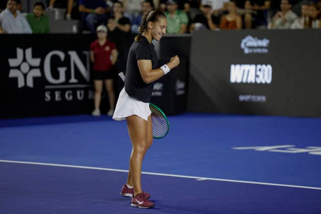 August 29, 2026, Monterrey, Nuevo Leon, Mexico: Diane Parry (FRA) celebrates against Elise Mertens (BEL) during the Monterrey Open WTA, Tennis Damen 500 final at the GNP Stadium in Monterrey, Nuevo Leon. Parry won 6:4, 0:6, 6:3. Tenis 2026: Final WTA 500 Monterrey Parry Vs Mertens  - ZUMAo125 20260829_zip_o125_016 Copyright: xAntonioxOjedax