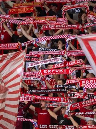 SOCCER REGIONAL LEAGUE NORTHEAST 2026–2027 SEASON, MATCHDAY 7: FC ROT WEISS ERFURT VS. BFC PREUSSEN ** FOR EDITORIAL PURPOSES ONLY ** EDITORIAL USE ONLY ** p 29 08 2026 Erfurt Soccer Northeast Regional League, Matchday 7, 2026–2027 Season, Steigerwaldstadion, FC Rot Weiss Erfurt vs. BFC Preussen, pictured: RWE fan section, Germany, Thuringia, Erfurt. Copyright SaschaxFromm Copyright: SaschaxFromm doc87dl6dara2e164nkoom7 ,EDITORIAL USE ONLY Copyright: SaschaxFromm