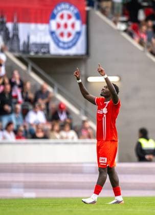 SOCCER REGIONAL LEAGUE NORTHEAST 2026–2027 SEASON, MATCHDAY 7: FC ROT WEISS ERFURT vs. BFC PREUSSEN ** FOR EDITORIAL PURPOSES ONLY ** EDITORIAL USE ONLY ** p August 29, 2026 Erfurt Soccer Northeast Regional League Matchday 7, 2026–2027 Season Steigerwald Stadium FC Rot Weiss Erfurt vs. BFC Preussen; photo by Mechak Quiala Tito 47 FC Rot Weiss Erfurt celebrates after scoring the 1–1 Germany, Thuringia, Erfurt Copyright SaschaxFromm Copyright: SaschaxFromm doc87dl1seu71zyulxzfp3 ,EDITORIAL USE ONLY Copyright: SaschaxFromm