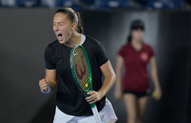 Monterrey Open tennis tournament Diane Parry of France celebrates a point against Elise Mertens of Belgium during the women s singles final of the Monterrey Open tennis tournament in Monterrey, Mexico, 29 August 2026. Monterrey Mexico  Copyright: xMIGUELxSIERRAx