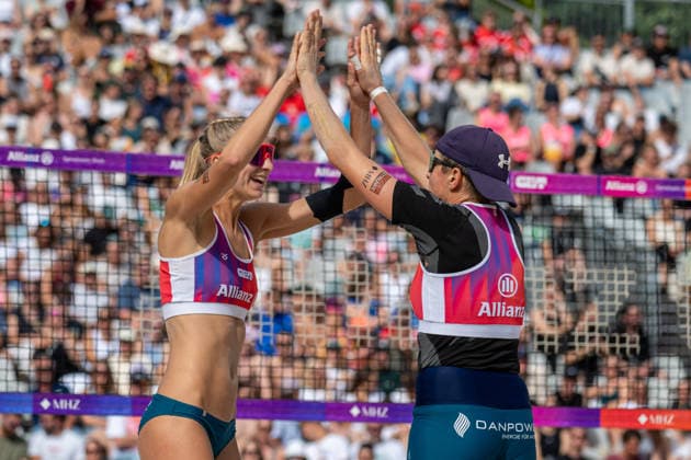 German Beach Championship (German Beach Volleyball Championship), Dortmund, Germany, August 29, 2026. DORTMUND, GERMANY, AUGUST 29. Nele Barber, Player 1, SV Energie Cottbus, Melanie Gernert, Player 2, SV Energie Cottbus, during the German Beach Championship (German Beach Volleyball Championship) in Dortmund on August 29, 2026, in Dortmund, Germany Copyright: xBEAUTIFULxSPORTS PeterxWeberx