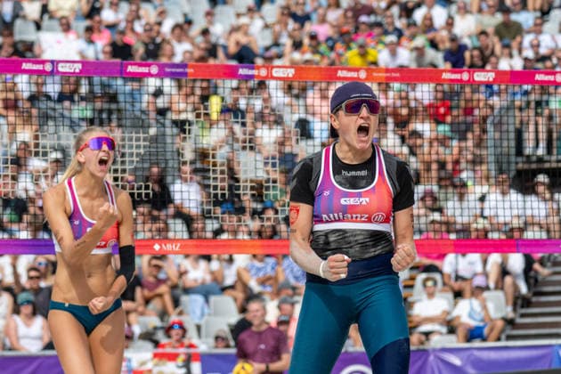 German Beach Championship (German Beach Volleyball Championship) Dortmund, Germany August 29, 2026 DORTMUND, GERMANY AUGUST 29 Melanie Gernert, Player 2, SV Energie Cottbus; Nele Barber, Player 1, SV Energie Cottbus during the German Beach Championship (Deutsche Beachvolleyball Meisterschaft) in Dortmund on August 29, 2026, in Dortmund, Germany Copyright: xBEAUTIFULxSPORTS PeterxWeberx