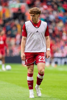 Liverpool v Nottingham Forest FC - Premier League 2026 27 Victor Munoz of Liverpool warms up prior to the Premier League match between Liverpool and Nottingham Forest at Anfield in Liverpool, on August 29, 2026. Liverpool Merseyside United Kingdom  Copyright: xMIxNewsx originalFilename:fletcher-liverpoo260829_npDn5.jpg