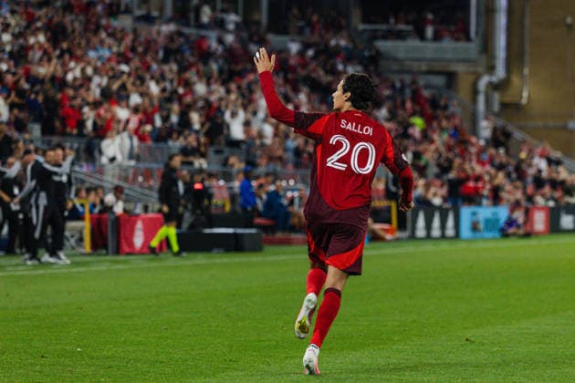 Daniel Salloi of Toronto FC celebrates the team s first goal during the MLS, Fussball Herren, USA Regular Season match between Toronto FC and New York City FC on August 29, 2026 in BMO Field, Toronto, Ontario, Canada Copyright: xCurtisxWongx xSPPx Sportspressphoto_SPR219429