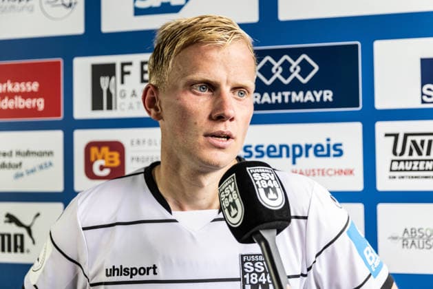 FC Astoria Walldorf vs. SSV Ulm 1846 Soccer, Regionalliga, Matchday 4, Dietmar Hopp Sportpark Walldorf, August 29, 2026 – Post-match interviews: Per Lockl, SSV Ulm 1846 Soccer, 08 FC Astoria Walldorf vs. SSV Ulm 1846 Soccer, Regional League, Matchday 4, Dietmar Hopp Sportpark Walldorf, August 29, 2026 Photo by Lucca Fundel, Walldorf, Dietmar Hopp Sportpark, Baden-Württemberg, Germany