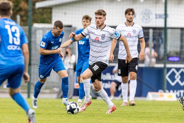 FC Astoria Walldorf vs. SSV Ulm 1846 Soccer, Regionalliga, Matchday 4, Dietmar Hopp Sportpark Walldorf, August 29, 2026, Steffen Meuer, SSV Ulm 1846, Soccer, 18 FC Astoria Walldorf vs. SSV Ulm 1846, Soccer, Regional League, Matchday 4, Dietmar Hopp Sportpark, Walldorf, August 29, 2026. Photo by Lucca Fundel, Walldorf, Dietmar Hopp Sportpark, Baden-Württemberg, Germany