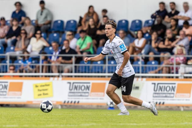 FC Astoria Walldorf vs. SSV Ulm 1846 Soccer, Regionalliga, Matchday 4, Dietmar Hopp Sportpark Walldorf August 29, 2026 Karl Kempf SSV Ulm 1846 Soccer, Football, Regional League, Matchday 4, Dietmar Hopp Sportpark, Walldorf, August 29, 2026; Photo by Lucca Fundel, Walldorf, Dietmar Hopp Sportpark, Baden-Württemberg, Germany