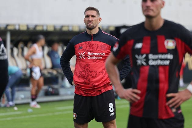 29.08.2026, Fussball, Herren, 1. Bundesliga, Saison 2026 2027, SV 07 Elversberg - Bayer 04 Leverkusen, Robert Andrich (Bayer 04 Leverkusen) enttäuscht Elversberg Ursapharm-Arena an der Kaiserlinde Saarland Deutschland (DEU) *** August 29, 2026, Soccer, Men s, Bundesliga 1, 2026–2027 Season, SV 07 Elversberg vs. Bayer 04 Leverkusen, Robert Andrich of Bayer 04 Leverkusen disappoints Elversberg at Ursapharm Arena an der Kaiserlinde, Saarland, Germany (DEU) Copyright: xSebastianxBachx