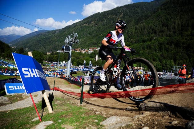 2026 UCI Mountain Bike World Championships Picture by Ed Sykes SWpix.com - 30 08 2026 - Cycling - 2026 UCI Mountain Bike World Championships - Val di Sole, Trentino, Italy - Cross-country Olympic (XCO) - Women Under-23 (U23) - Monique Halter (Switzerland) Copyright: x xSWpix.comx(t axPhotographyxHubxLtd)xEdxSykes SWpix.comx SWP-3030-21323