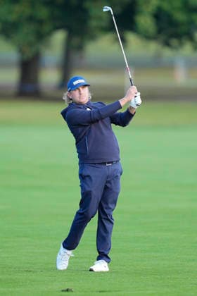 SUTTON COLDFIELD, ENGLAND - AUG 30: Oliver Lindell (FIN) plays from the eighteenth fairway during the delayed Round 3 at the 2026 Husqvarna British Masters at The Belfry, Sutton Coalfield on August 30, 2026 in Warwickshire, England The 2026 Husqvarna British Masters