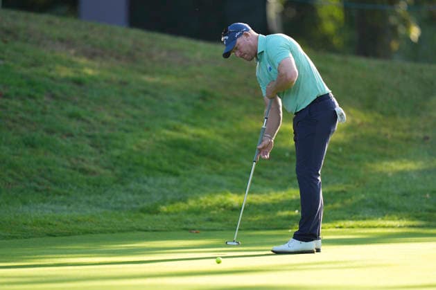 SUTTON COLDFIELD, ENGLAND - AUG 30: Shaun Norris (RSA) putts on the tenth green during the delayed Round 3 at the 2026 Husqvarna British Masters at The Belfry, Sutton Coalfield on August 30, 2026 in Warwickshire, England The 2026 Husqvarna British Masters