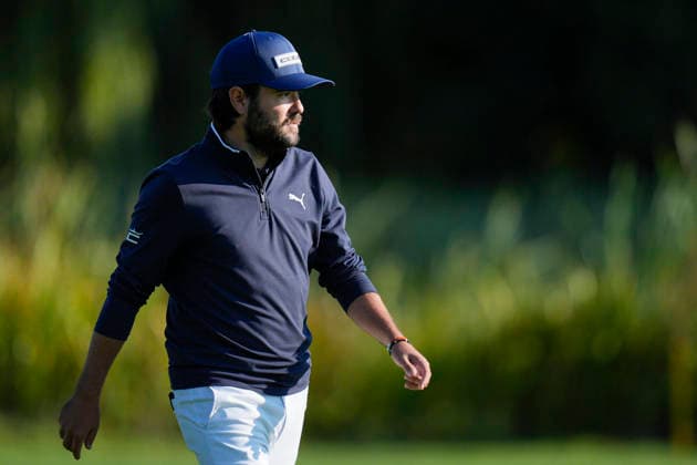 SUTTON COLDFIELD, ENGLAND - AUG 30: Angel Hidalgo (ESP) walks down the eighteenth fairway during the delayed Round 3 at the 2026 Husqvarna British Masters at The Belfry, Sutton Coalfield on August 30, 2026 in Warwickshire, England The 2026 Husqvarna British Masters