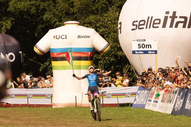 IPA87929790 - Valentina Corvi (ITA) during the Women’s Under-23 Cross-Country Olympic race at the Val di Sole UCI Mountain Bike World Championships—DHI race at Val di Sole Downhill—on August 30, 2026.  Copyright: xFabioxAverna IPAxSportx xx 87929790