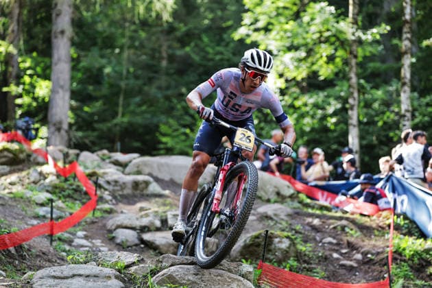 2026 UCI Mountain Bike World Championships Picture by Alex Whitehead SWpix.com - 30 08 2026 - Cycling - 2026 UCI Mountain Bike World Championships - Val di Sole, Trentino, Italy - Cross-country Olympic (XCO) - Men Under-23 (U23) - Jack Spranger (USA) Copyright: x xSWpix.comx(t axPhotographyxHubxLtd)xAlexxWhitehead SWpix.comx SWP-3030-21353