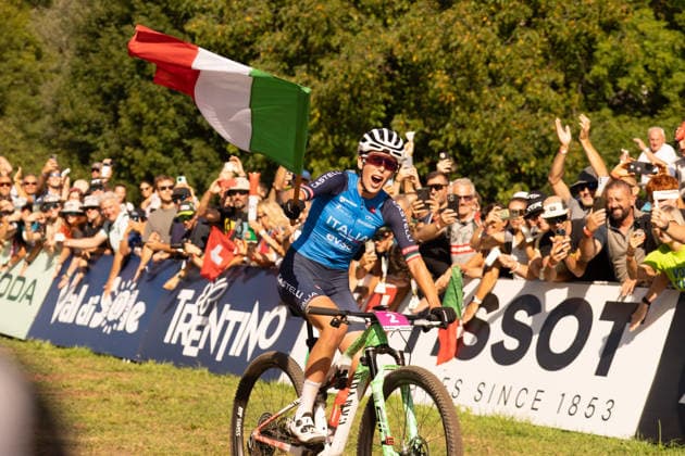 IPA87930224 - Valentina Corvi (ITA) during the Women’s Under-23 Cross-Country Olympic race at the Val di Sole UCI Mountain Bike World Championships—DHI race at Val di Sole Downhill—on August 30, 2026.  Copyright: xFabioxAverna IPAxSportx xx 87930224