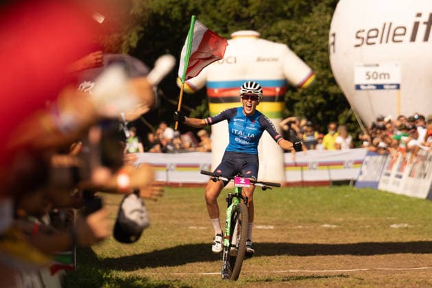 IPA87930226 - Valentina Corvi (ITA) during the Women’s Under-23 Cross-Country Olympic race at the Val di Sole UCI Mountain Bike World Championships—DHI race at Val di Sole Downhill—on August 30, 2026.  Copyright: xFabioxAverna IPAxSportx xx 87930226