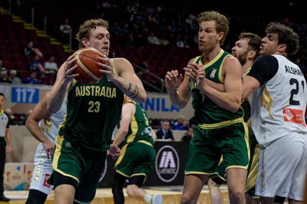 August 30, 2026, Manila, Manila, Philippines: Australia s Luke TRAVERS (L) and Tom WILSON (R). FIBA World Cup Basketball Asian Qualifiers The Australian Boomers vs Jordan in the Group E match of the FIBA Basketball World Cup Qualifiers at the Mall of Asia Arena, Manila, Philippines on Sunday 30 August 2026..The top 2 teams with qualify for the FIBA Basketball World Cup, Qatar in 2027. Manila Philippines - ZUMAr144 20260830_zap_r144_009 Copyright: xJaynexRussellx