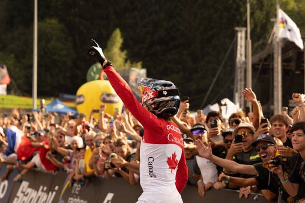 IPA87930376 - Goldstone Jackson (CAN) during the Elite Men s Downhill race at the Val di Sole UCI Mountain Bike World Championships—the DHI race at Val di Sole Downhill—on August 29, 2026.  Copyright: xFabioxAverna IPAxSportx xx 87930376