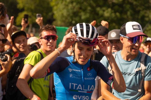 IPA87930355 - Valentina Corvi (ITA) during the Women s Under-23 Cross-Country Olympic race at the Val di Sole UCI Mountain Bike World Championships—DHI race at Val di Sole Downhill—on August 30, 2026.  Copyright: xFabioxAverna IPAxSportx xx 87930355