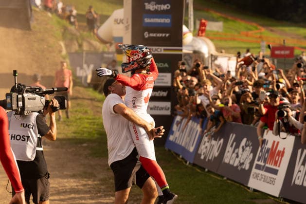 IPA87930356 - Goldstone Jackson (CAN) during the Men s Elite Downhill race at the Val di Sole UCI Mountain Bike World Championships—the DHI race at Val di Sole Downhill—on August 29, 2026.  Copyright: xFabioxAverna IPAxSportx xx 87930356