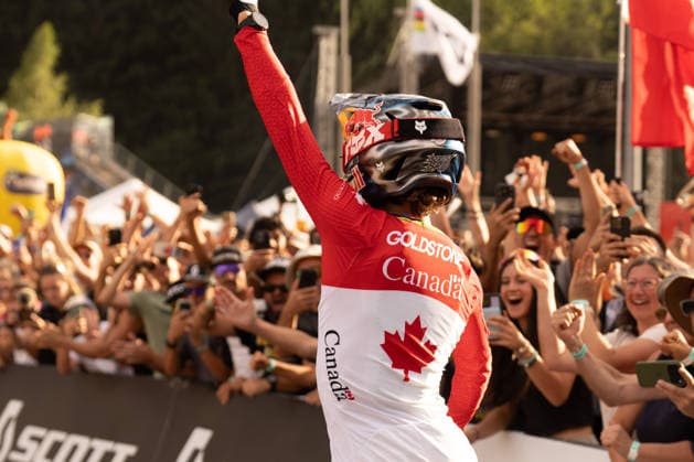 IPA87930358 - Goldstone Jackson (CAN) during the Men s Elite Downhill race at the Val di Sole UCI Mountain Bike World Championships—the DHI race at Val di Sole Downhill—on August 29, 2026.  Copyright: xFabioxAverna IPAxSportx xx 87930358