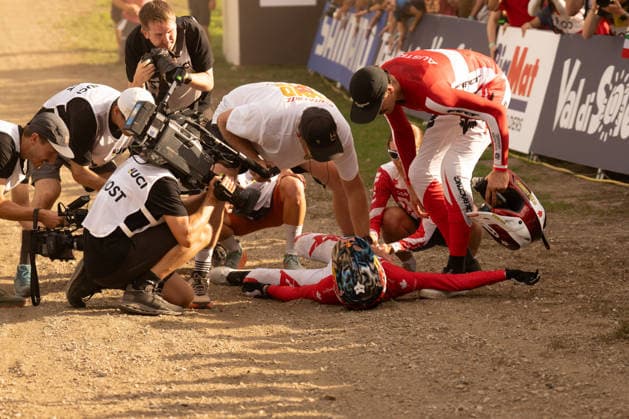IPA87930359 - Goldstone Jackson (CAN) during the Men s Elite Downhill race at the Val di Sole UCI Mountain Bike World Championships—the DHI race at Val di Sole Downhill—on August 29, 2026.  Copyright: xFabioxAverna IPAxSportx xx 87930359