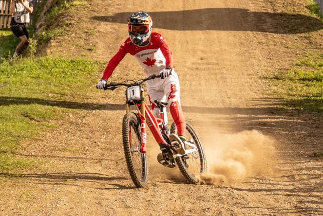 IPA87930361 - Goldstone Jackson (CAN) during the Men s Elite Downhill race at the Val di Sole UCI Mountain Bike World Championships—the DHI race at Val di Sole Downhill—on August 29, 2026.  Copyright: xFabioxAverna IPAxSportx xx 87930361
