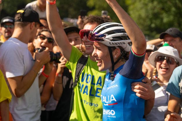IPA87930365 - Valentina Corvi (ITA) during the Women’s Under-23 Cross-Country Olympic race at the Val di Sole UCI Mountain Bike World Championships—DHI race at Val di Sole Downhill, on August 30, 2026.  Copyright: xFabioxAverna IPAxSportx xx 87930365