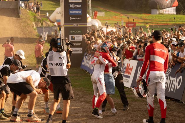 IPA87930373 - Goldstone Jackson (CAN) during the Men s Elite Downhill race at the Val di Sole UCI Mountain Bike World Championships—the DHI race at Val di Sole Downhill—on August 29, 2026.  Copyright: xFabioxAverna IPAxSportx xx 87930373