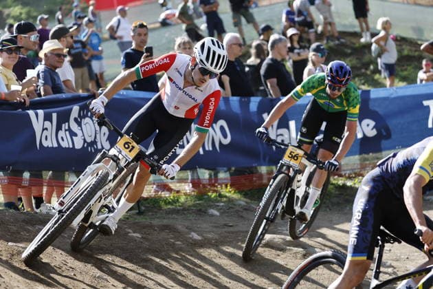 August 30, 2026, Daolasa di Commezzadura, Val di Sole Bikeland, 2026 UCI MTB World Championships Men’s U23 XCO (Cross Country Olympic) Joao Fonseca 61 POR and Vinicius Howe 56 BRA Daolasa di Commezzadura Val di Sole Bikeland Trento, Italy Copyright: xJustPictures.ch FrancescoxMinghettix jp-en-FrMi-_NG_0212