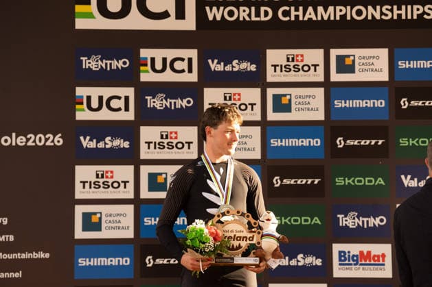 IPA87930553 - Lachlan Stevens-Mcnab (NZL) during the Men s Elite Downhill race at the Val di Sole UCI Mountain Bike World Championships—the DHI race at Val di Sole Downhill—on August 29, 2026.  Copyright: xFabioxAverna IPAxSportx xx 87930553