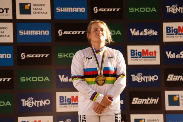 IPA87930566 - Valentina HOLL during the Elite Women s Downhill race at the Val di Sole UCI Mountain Bike World Championships—the DHI race at Val di Sole Downhill—on August 29, 2026.  Copyright: xFabioxAverna IPAxSportx xx 87930566