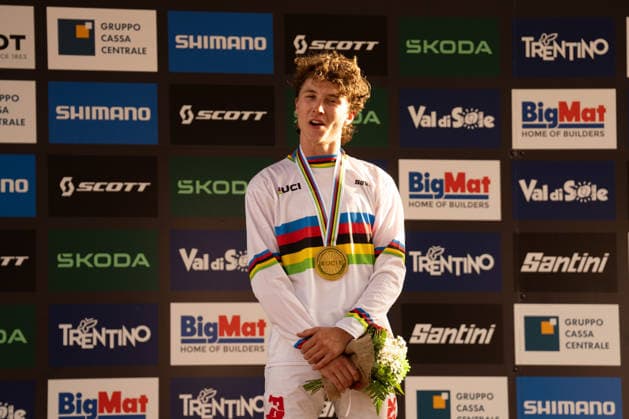 IPA87930569 - Goldstone Jackson (CAN) during the Men s Elite Downhill race at the Val di Sole UCI Mountain Bike World Championships—DHI race at Val di Sole Downhill—on August 29, 2026.  Copyright: xFabioxAverna IPAxSportx xx 87930569