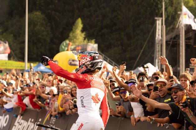 IPA87930385 - Goldstone Jackson (CAN) during the Elite Men s Downhill race at the Val di Sole UCI Mountain Bike World Championships—the DHI race at Val di Sole Downhill—on August 29, 2026.  Copyright: xFabioxAverna IPAxSportx xx 87930385