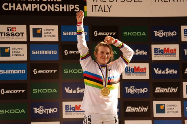 IPA87930550 - Valentina HOLL during the Elite Women s Downhill race at the Val di Sole UCI Mountain Bike World Championships—the DHI race at Val di Sole Downhill—on August 29, 2026.  Copyright: xFabioxAverna IPAxSportx xx 87930550