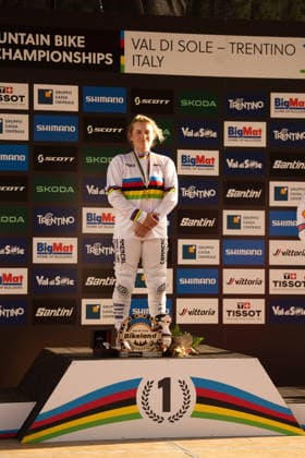 IPA87930600 - Valentina HOLL during the Elite Women s Downhill race at the Val di Sole UCI Mountain Bike World Championships—the DHI race at Val di Sole Downhill—on August 29, 2026.  Copyright: xFabioxAverna IPAxSportx xx 87930600