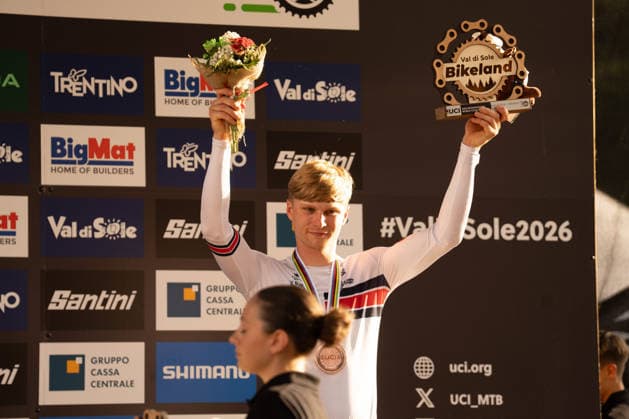 IPA87930607 - Williams Jordan (GBR) during the Elite Men s Downhill race at the Val di Sole UCI Mountain Bike World Championships—the DHI race at Val di Sole Downhill—on August 29, 2026.  Copyright: xFabioxAverna IPAxSportx xx 87930607
