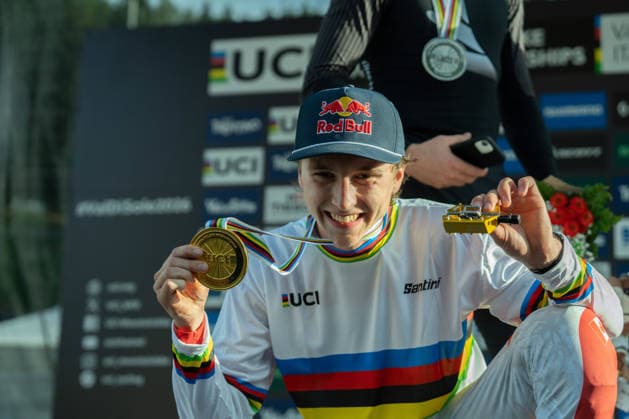 IPA87930618 - Goldstone Jackson (CAN) during the Men s Elite Downhill race at the Val di Sole UCI Mountain Bike World Championships—the DHI race at Val di Sole Downhill—on August 29, 2026.  Copyright: xFabioxAverna IPAxSportx xx 87930618
