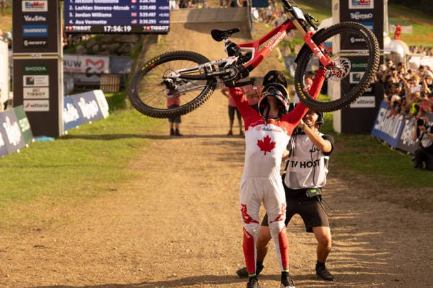 IPA87930627 - Goldstone Jackson (CAN) during the Men s Elite Downhill race at the Val di Sole UCI Mountain Bike World Championships—the DHI race at Val di Sole Downhill—on August 29, 2026.  Copyright: xFabioxAverna IPAxSportx xx 87930627