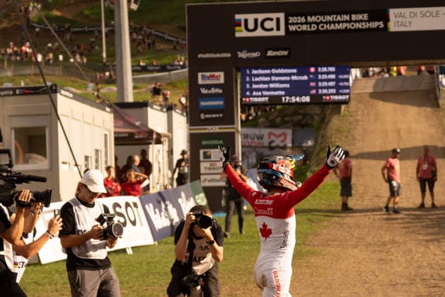 IPA87930642 - Goldstone Jackson (CAN) during the Men s Elite Downhill race at the Val di Sole UCI Mountain Bike World Championships—the DHI race at Val di Sole Downhill—on August 29, 2026.  Copyright: xFabioxAverna IPAxSportx xx 87930642