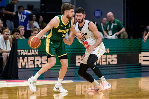 August 30, 2026, Manila, Manila, Philippines: Australia s Anthony DELLORSO is blocked by JordansSaif AL-DIN SALEH. FIBA World Cup Basketball Asian Qualifiers The Australian Boomers vs Jordan in the Group E match of the FIBA Basketball World Cup Qualifiers at the Mall of Asia Arena, Manila, Philippines on Sunday 30 August 2026..The top 2 teams with qualify for the FIBA Basketball World Cup, Qatar in 2027. FIBA World Cup Basketball Asian Qualifiers  - ZUMAr144 20260830_zap_r144_023 Copyright: xJaynexRussellx