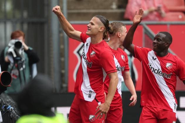 UTRECHT , 30-08-2026 , Stadion Galgenwaard , Season 2026 2027 , Dutch Eredivisie football , match between FC Utrecht and PSV Eindhoven , picture shows FC Utrecht player Artem Stepanov scores the 1-0 Utrecht - PSV  x206239762x Copyright:
