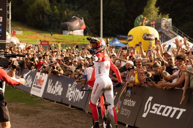 CYCLING - MTB - Mountain Biking - UCI MTB World Championships Photo by IPA ABACAPRESS.COM87930375 - Goldstone Jackson (CAN) during the Men s Elite Downhill race at the Val di Sole UCI Mountain Bike World Championships—the DHI race at Val di Sole Downhill—on August 29, 2026. Val di Sole Italy  Copyright: xIPAxSport ABACAx