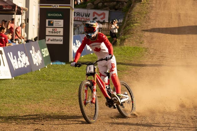 CYCLING - MTB - Mountain Biking - UCI MTB World Championships Photo by IPA ABACAPRESS.COM87930371 - Goldstone Jackson (CAN) during the Men s Elite Downhill race at the Val di Sole UCI Mountain Bike World Championships—DHI race at Val di Sole Downhill—on August 29, 2026. Val di Sole Italy  Copyright: xIPAxSport ABACAx