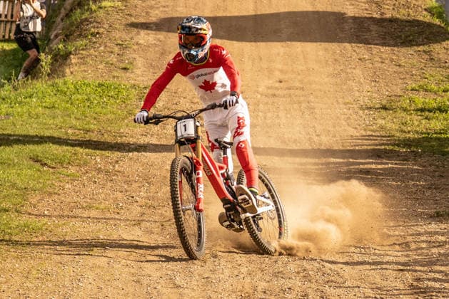 CYCLING - MTB - Mountain Bike - UCI MTB World Championships Photo by IPA ABACAPRESS.COM87930361 - Goldstone Jackson (CAN) during the Men s Elite Downhill race at the Val di Sole UCI Mountain Bike World Championships—the DHI race at Val di Sole Downhill—on August 29, 2026. Val di Sole Italy  Copyright: xIPAxSport ABACAx