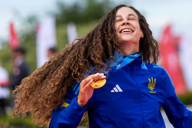 ICF Canoe Sprint and Paracanoe World Championships Liudmyla Luzan at the medal ceremony during the 2026 ICF World Championships in Canoe Sprint and Para-canoe in PoznaÅ , Poland, on 30 August 2026. Poznan Poland  Copyright: xAndrzejxIwanczukx originalFilename:iwanczuk-icfcanoe260830_npvqT.jpg